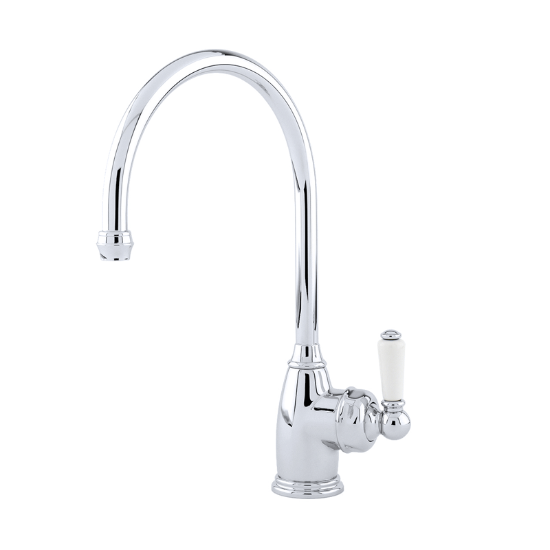 CLEARANCE - 4341 Perrin & Rowe Phoenician Monobloc Sink Mixer with Single Lever Handle - Aged Brass