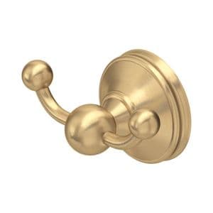 CLEARANCE - 6622 Perrin & Rowe Wall Mounted Double Robe Hook - Satin Brass