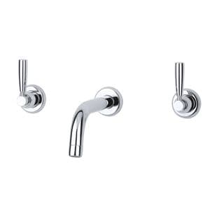 NEXT DAY - 3321 Perrin & Rowe Langbourn Wall Mounted Three Hole Basin Mixer Tap - Lever - Nickel