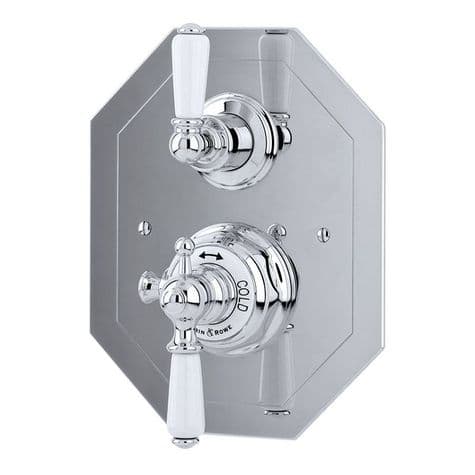 NEXT DAY - 5555 Perrin & Rowe Concealed Thermostatic Shower Mixer with Lever Handles Polished Brass