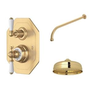 NEXT DAY - Perrin & Rowe Concealed Thermostatic Shower Mixer Set with Lever Handles - Satin Brass