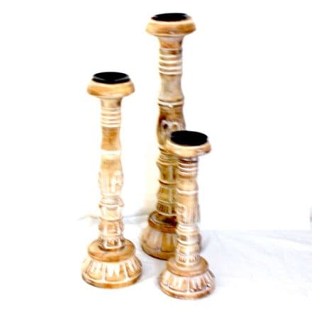 Carved Candle Holder