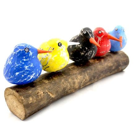 Five Birds on Branch