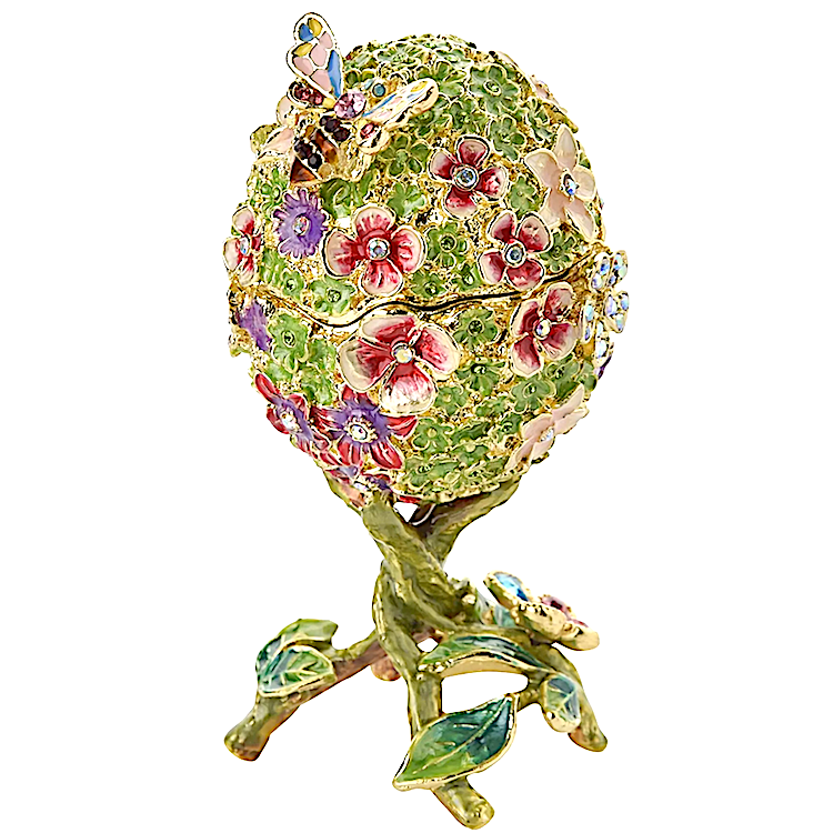 Floral Egg Bee Trinket Box