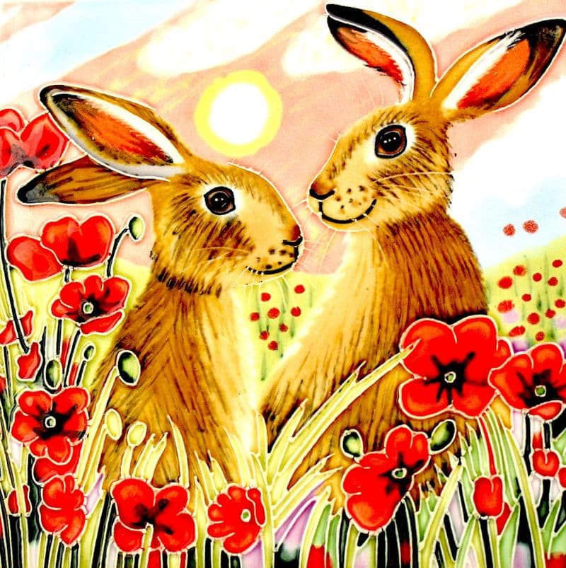 Hand Painted|Plaque|Hare|Rabbit|Nature|Home DEcor|Gifts for Him|Gifts for Her