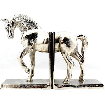 Silver Horse Bookends