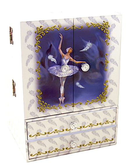 Swan Ballerina Musical Jewellery Cabinet (XL)