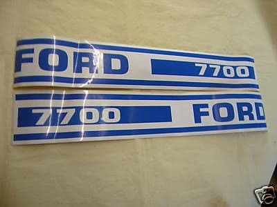 Ford 7700 Tractor Decal Set Early