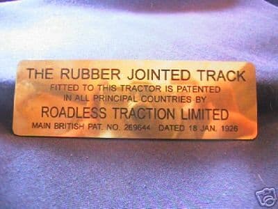 Roadless Traction Brass Plate Bristol Crawler Tractor