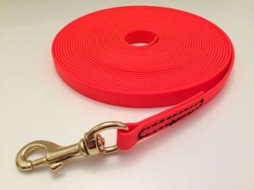 Biothane® ORANGE Tracking Lead - with brass snap hook no handle