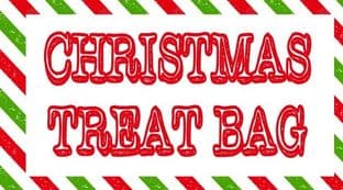 10 Christmas Candy Cane Stripe Treat Bag Sticker