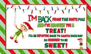 10 Elf I'm Back Treat Stickers