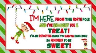 10 Elf I'm Here Treat Stickers