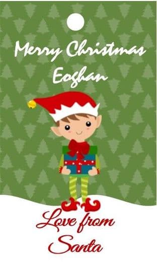 10 Large Elf Christmas Gift Sticker
