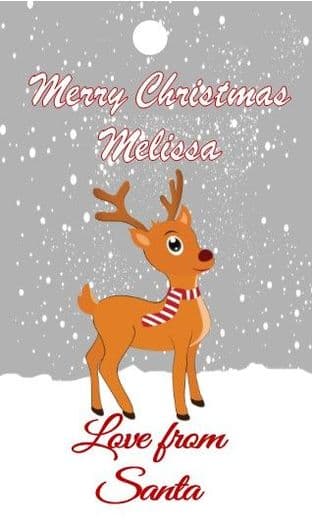 10 Large Rudolph Reindeer Christmas Gift Sticker