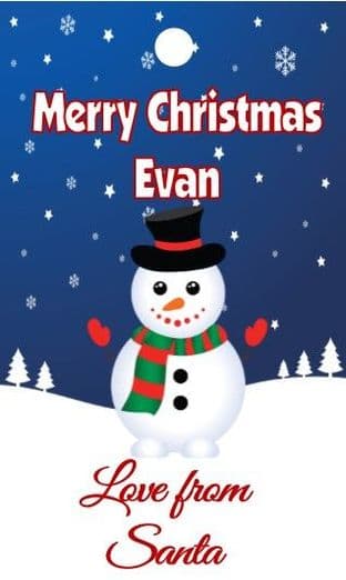 10 Large Snowman Christmas Gift Sticker
