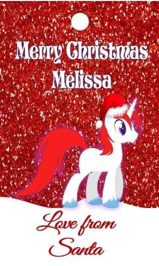 10 Large Unicorn Christmas Gift Sticker