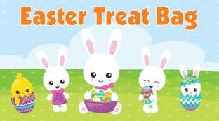 10 Rectangle Easter Bunny Treat Bag Sticker
