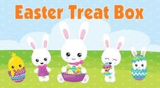 10 Rectangle Easter Bunny Treat Box Sticker