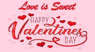 10 Rectangle Love is Sweet Valentine's Day Sticker