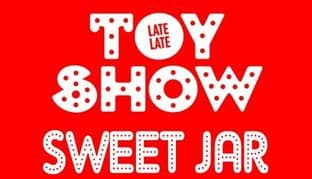 10 Red Late Late Toy Show Sweet Jar Stickers