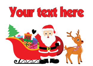 10 Santa & Reindeer Christmas Your Text Stickers