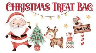 10 Santa & Rudolph Christmas Treat Bag Stickers