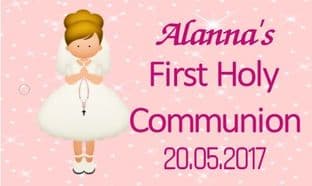 10 x Girl Blonde Hair Girl Communion Tag