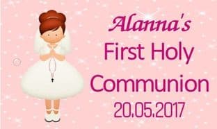 10 x Girl Red Hair Girl Communion Tag