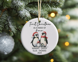 1st Christmas as Family of 4 Acrylic Christmas Ornament