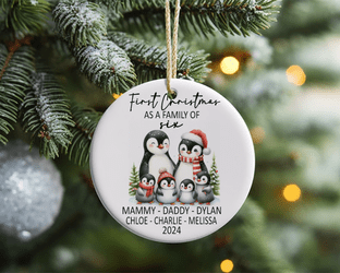 1st Christmas as Family of 6 Acrylic Christmas Ornament