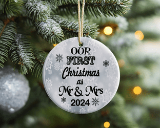 1st Christmas as Mr & Mrs Acrylic Christmas Ornament Decoration
