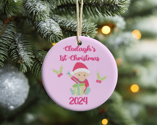 1st Christmas Baby Girl Acrylic Christmas Ornament Decoration