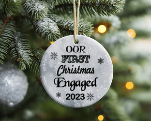1st Christmas Engaged Acrylic Christmas Ornament Decoration