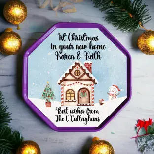 1st Christmas in New Home Octagon Sweet Tub Sticker