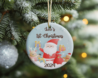 1st Christmas Santa Acrylic Bauble Christmas Ornament Decoration