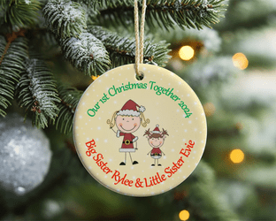1st Christmas Together Big Sister Little Sister Acrylic Christmas Ornament Decoration
