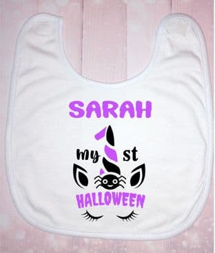 1st Halloween Bib Unicorn