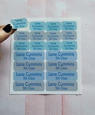 20 x Waterproof Name Labels Blue