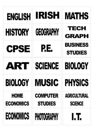 21 x Any School Subject Stickers