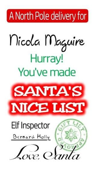 21 x Red Nice List Christmas Gift Sticker