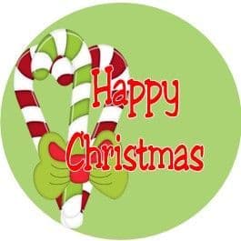 24 Wafer Christmas Candy Cane Cupcake Toppers