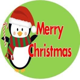 24 Wafer Christmas Penguin Cupcake Toppers