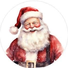 24 Wafer Christmas Vintage Santa Cupcake Toppers