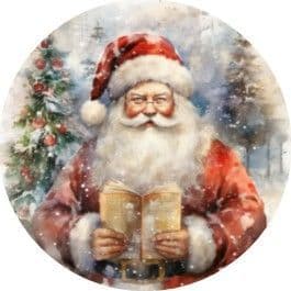 24 Wafer Christmas Vintage Santa with Book Cupcake Toppers