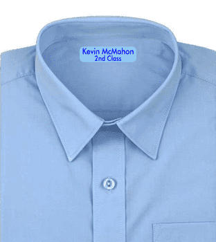 36 x  Blue Personalised Iron on Vinly Labels
