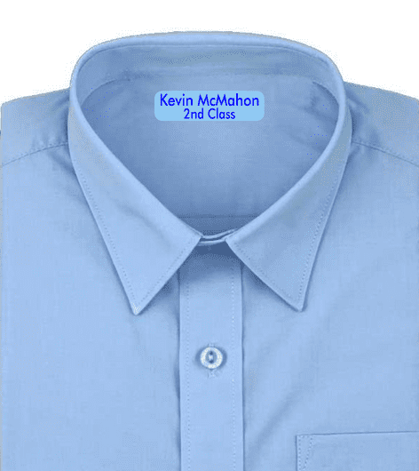 36 x Blue Personalised Iron on Vinly Labels