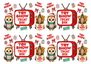 4 Large Non Personalsied TV Late Late Toy Show Treat Bag/Box Stickers