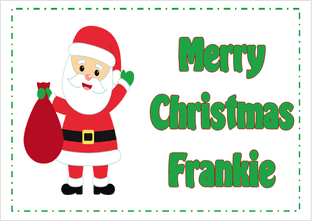 4 Large Personalised Santa & Sack Treat Stickers