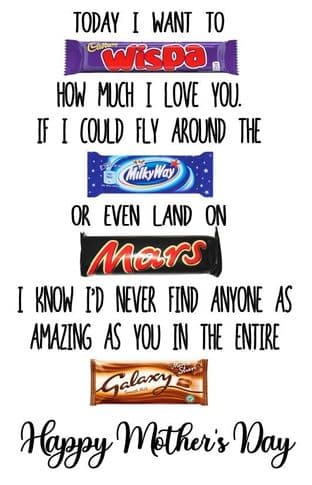 4 Rectangle Mother's Day Choc Box Sticker